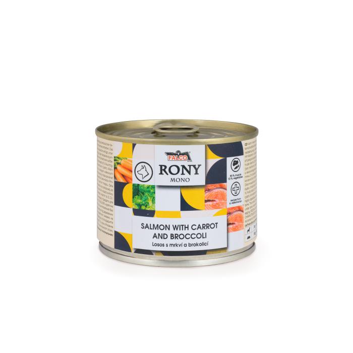 RONY MONO losos s mrkví a brokolicí 200g
